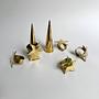 Vintage napkin rings with stands Brass 1980s 2