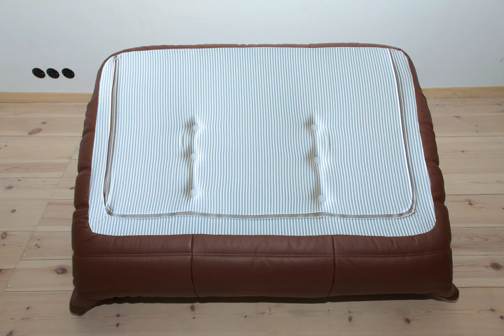 Togo Lounge Set 3 pezzi Pelle Madras Marrone 3