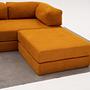 Comfort Schlafsofa 2-Sitzer mit Hocker Orange 4