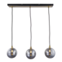 Pendant lamp 3-light smoky glass iron 1
