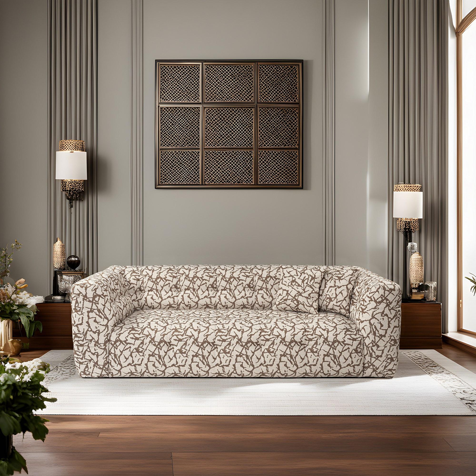 Cady Sofa 3-Sitzer Beige Gemustert 4