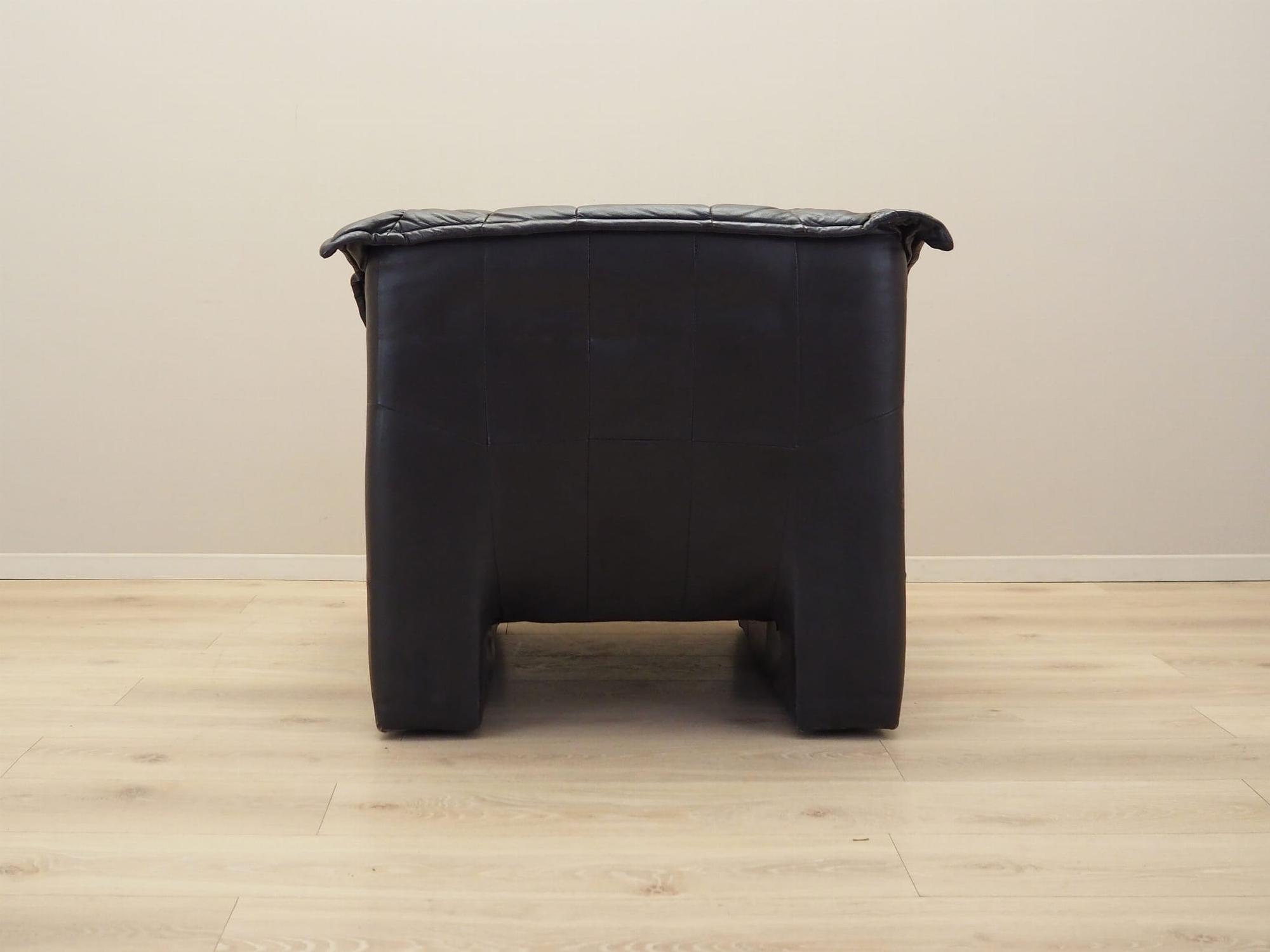 Armchair Leather Black 1960s 8