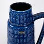 Blaue Keramikvase 1960er Jahre 4