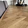 Solid oak tabletop in herringbone design 3