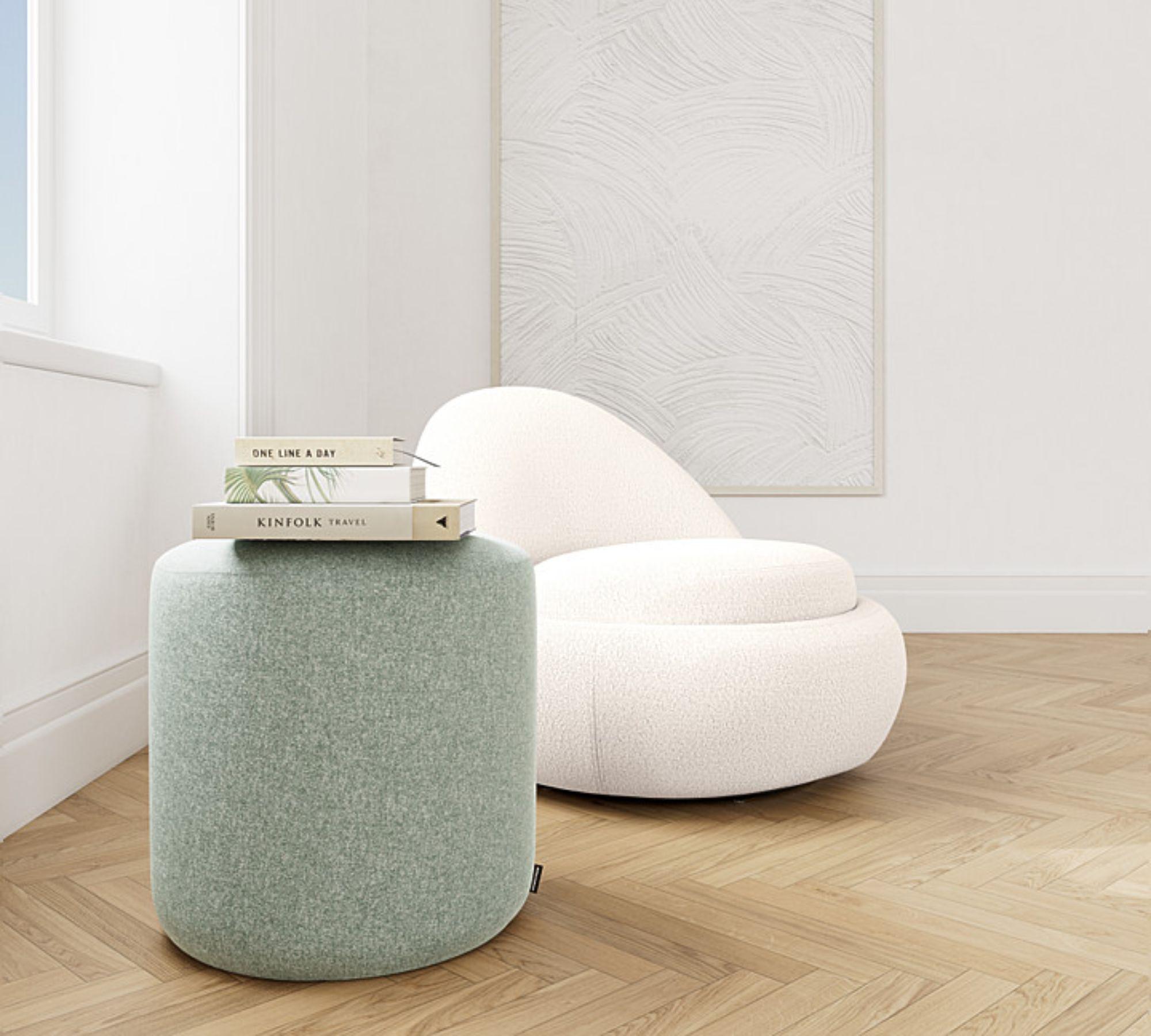 Pouf No. 8 Straight Fabio Grey Green 0