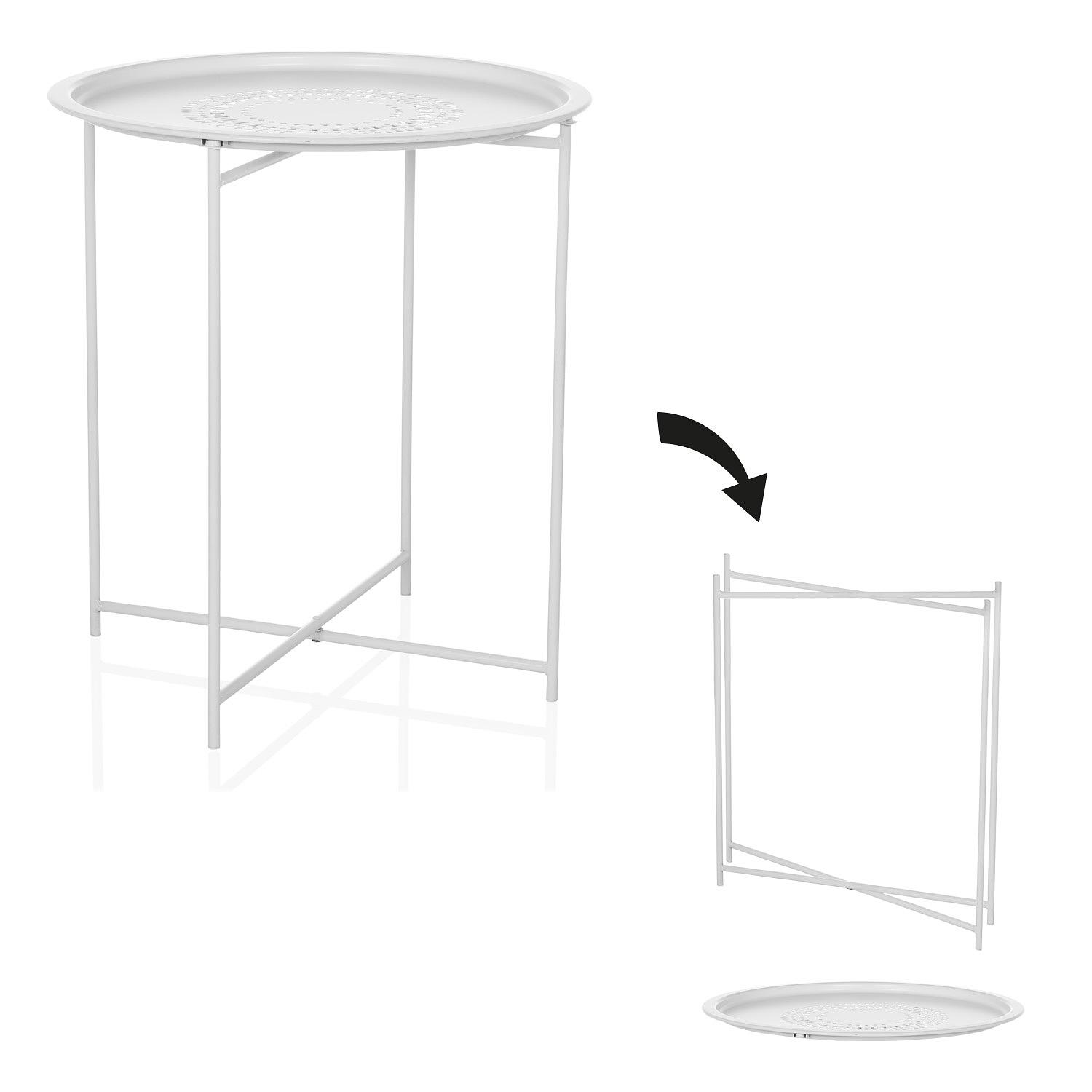 ALLRUND Beistelltisch Metall Weiß 1