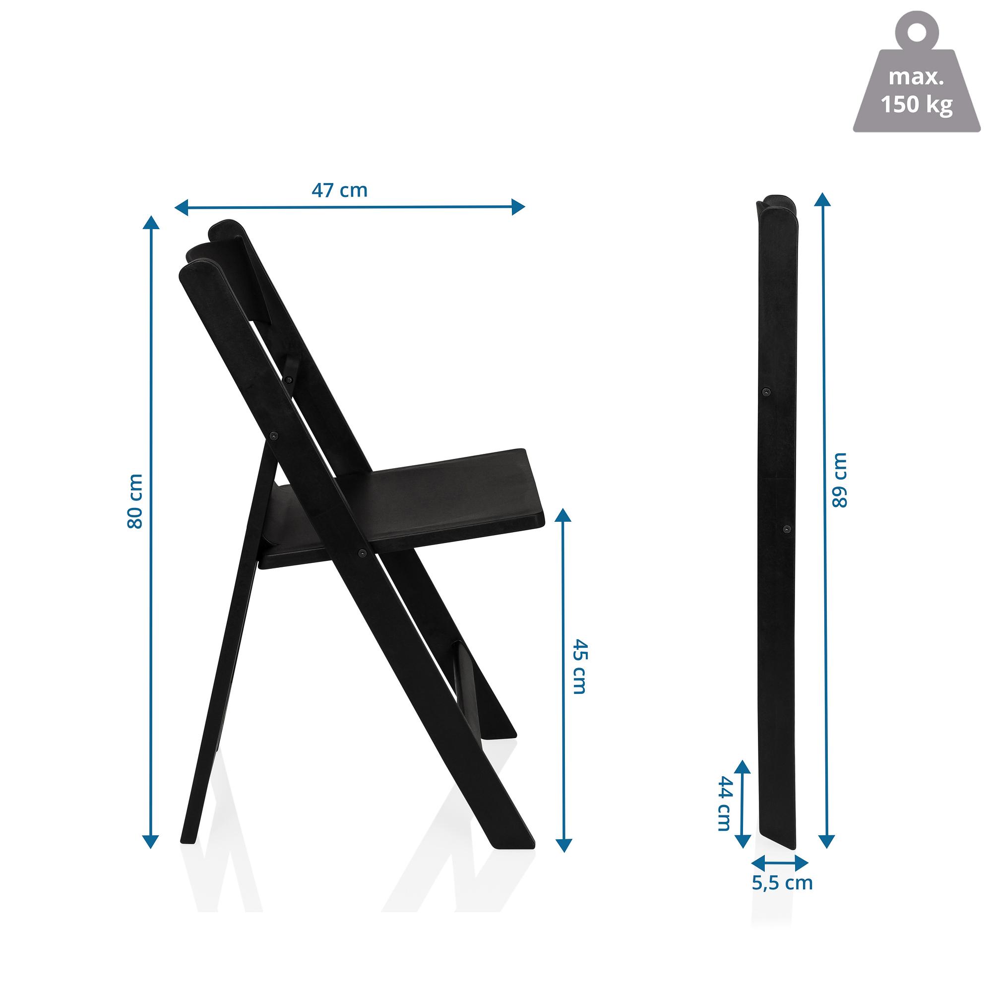 2x Travano Sedia da giardino Plastica Nero 4