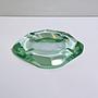 Vintage ashtray crystal glass turquoise 1950s 0