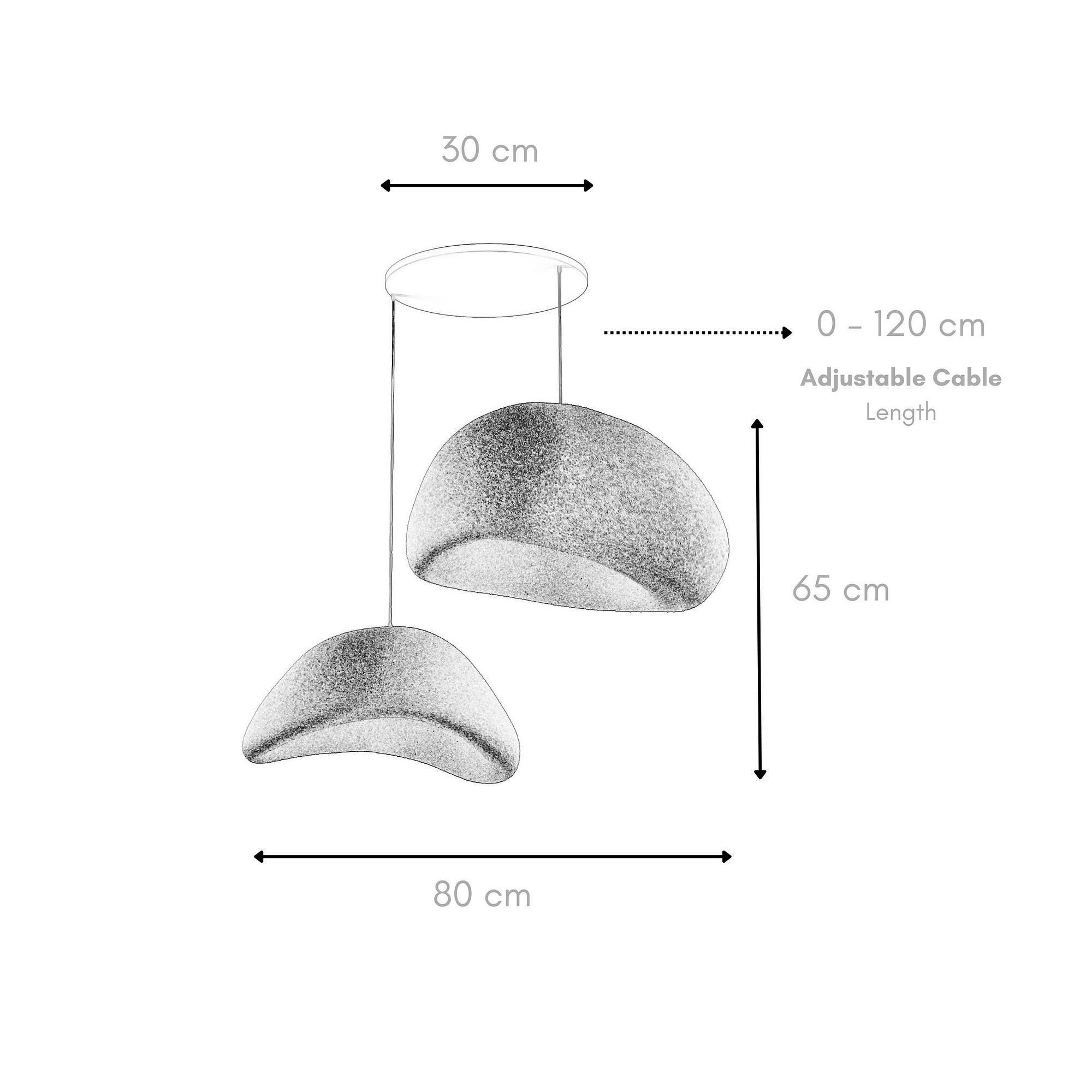 2-Flammig Wabi Sabi Plasterglows Pendelleuchte Schwarz 7