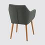 Armchair Oak Solid Wood from Upholstery Fabric Grey 3
