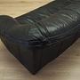 3-seater sofa leather black 1960s 6