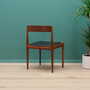4x Vintage Chair Teak Wood Leather Brown 1970s 5