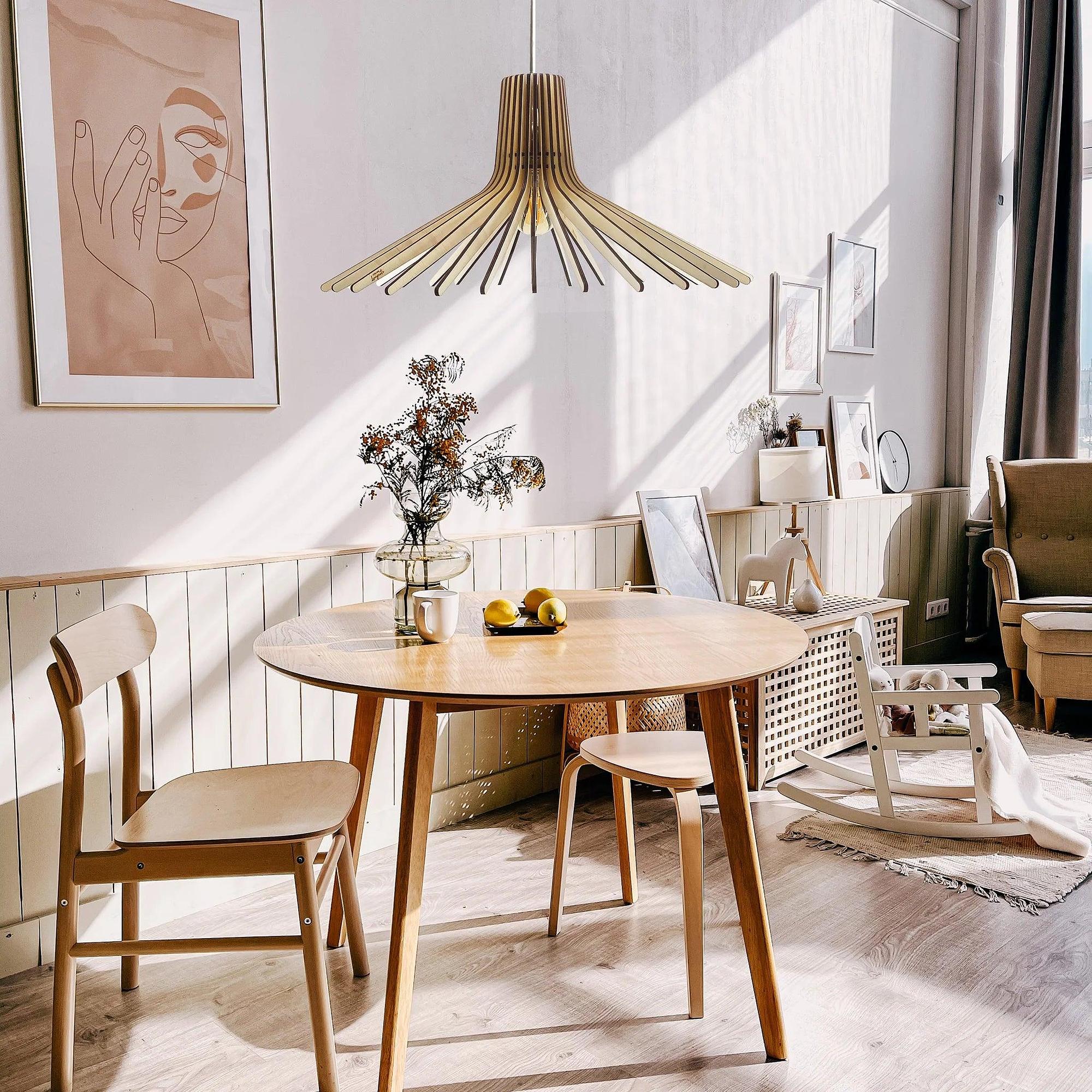 Azur Pendelleuchte Holz 54cm 5