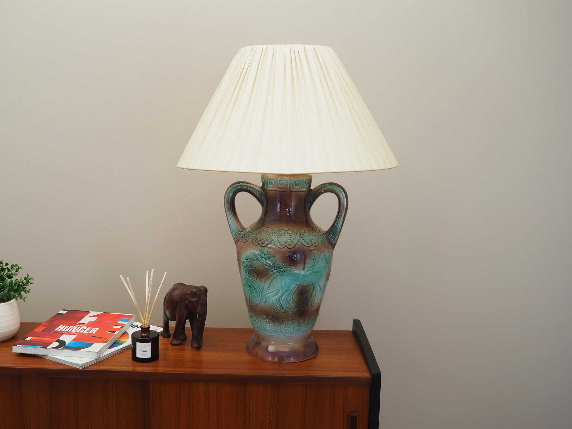 Vintage ceramic lamp, multicolored, 1970s 1