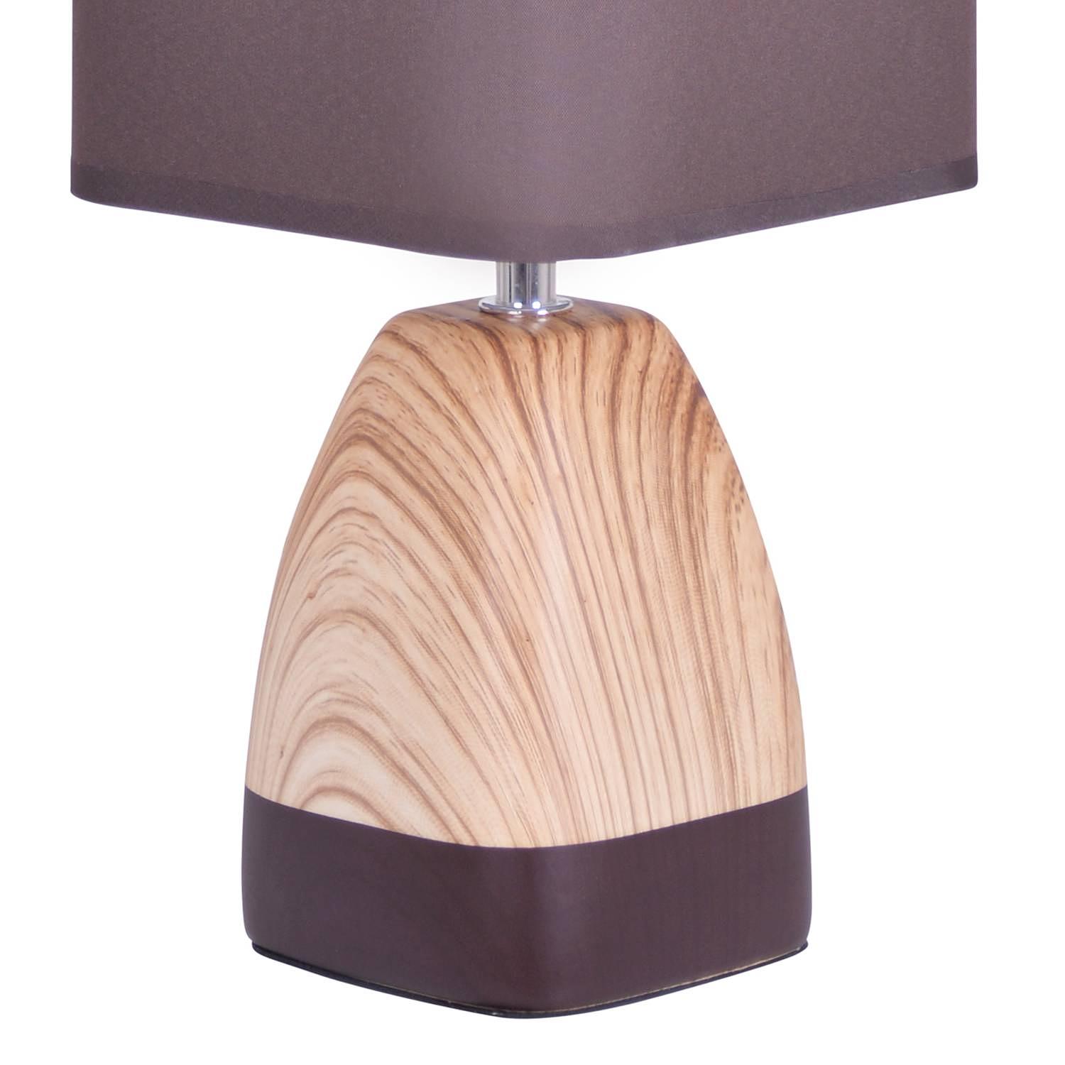 Table lamp Dorian Cotton fabric Ceramic Brown 2