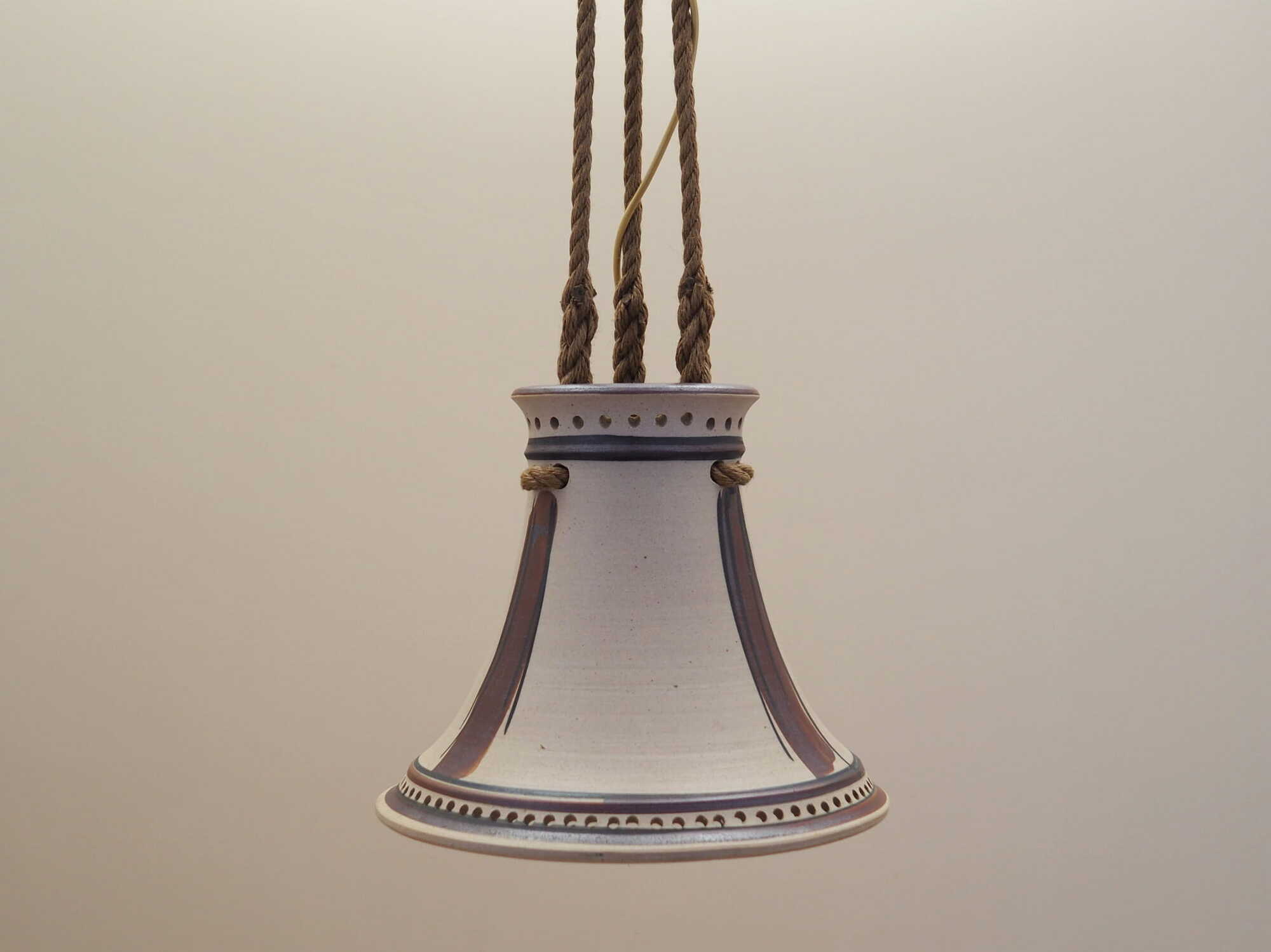 Vintage pendant lamp ceramic grey 1960s 1