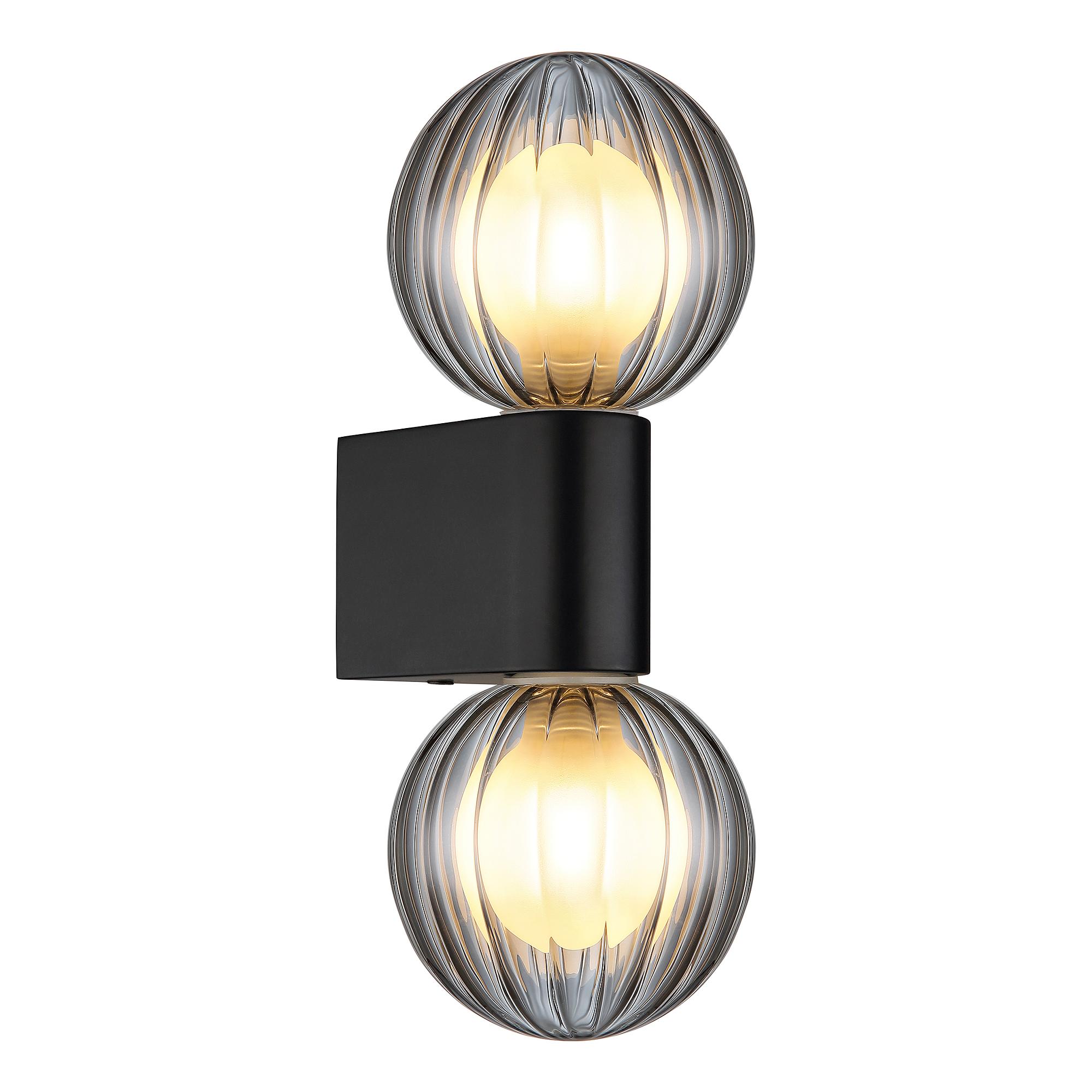 Wandleuchte Ander Typ A Rauchglas Aluminium Schwarz 3