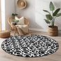 Carpet Black White Ø 150cm 2
