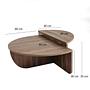 2x Podium Coffee Table Walnut Brown 9