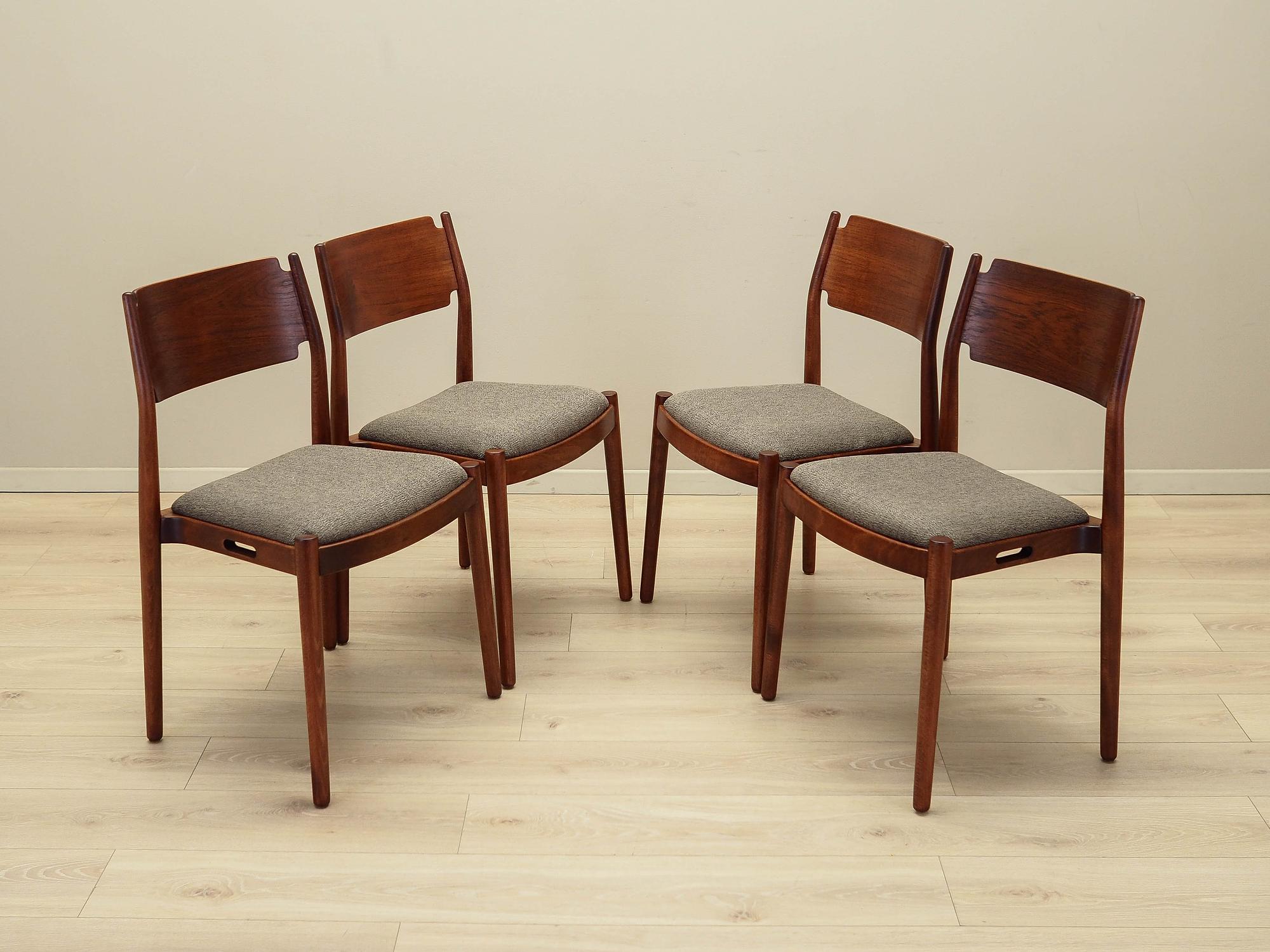 4x Chair-Set Wood Brown 1970s 7