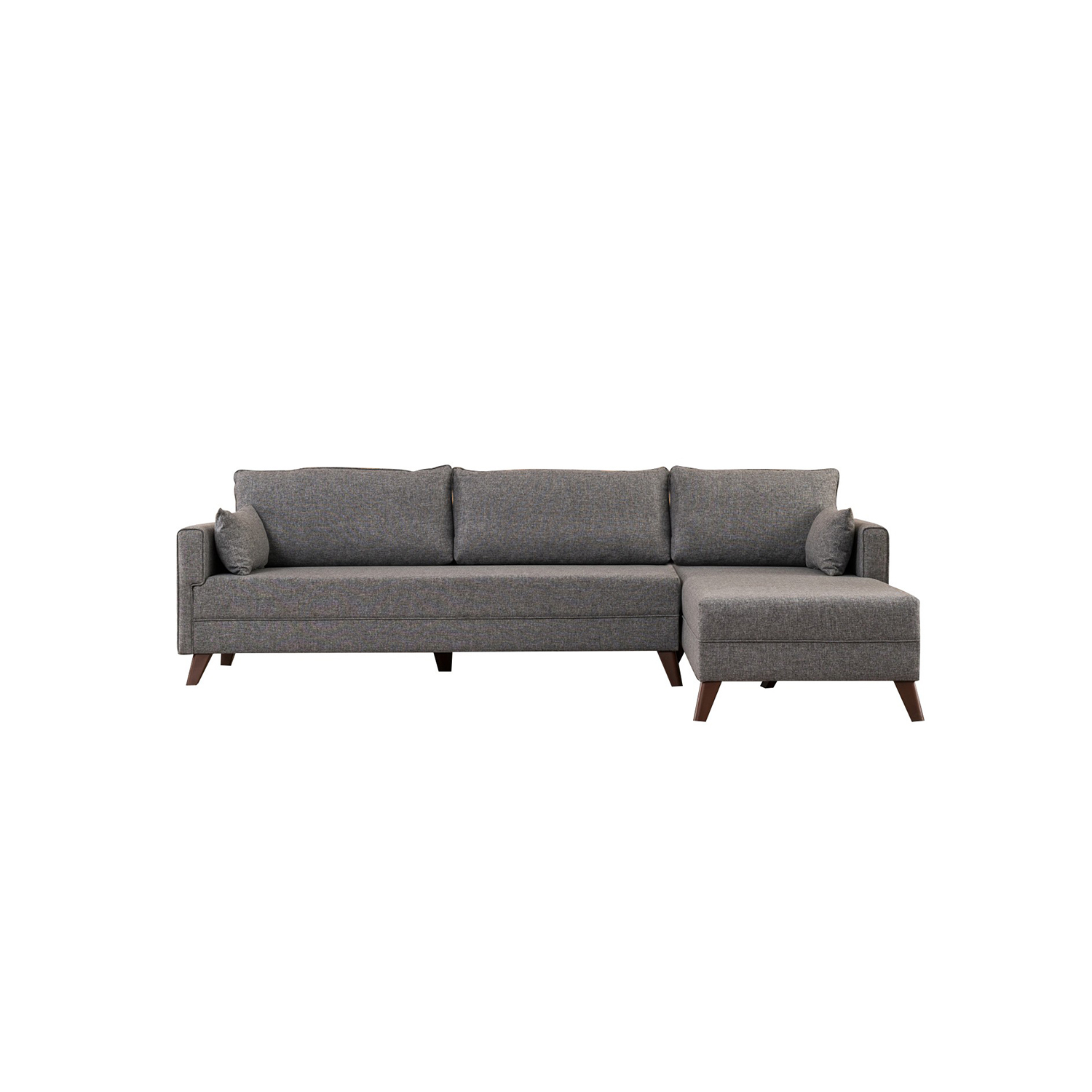 Sofa Récamiere Rechts Textil Grau 5