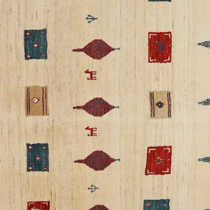 Rizbaf Gabbeh Teppich Wolle Beige 2