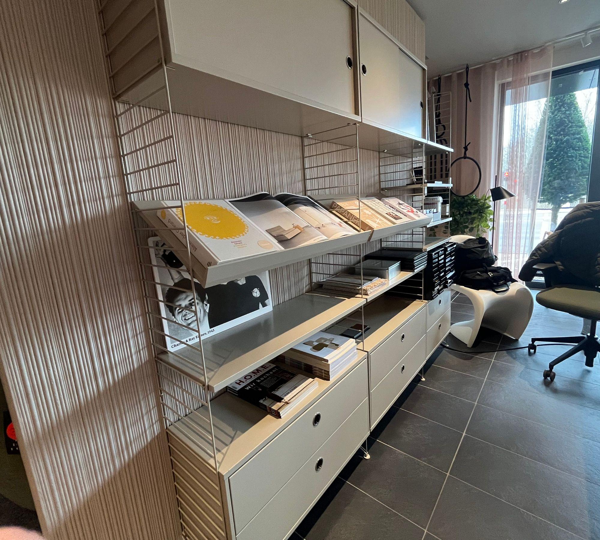 String Shelf System Steel Beige 3