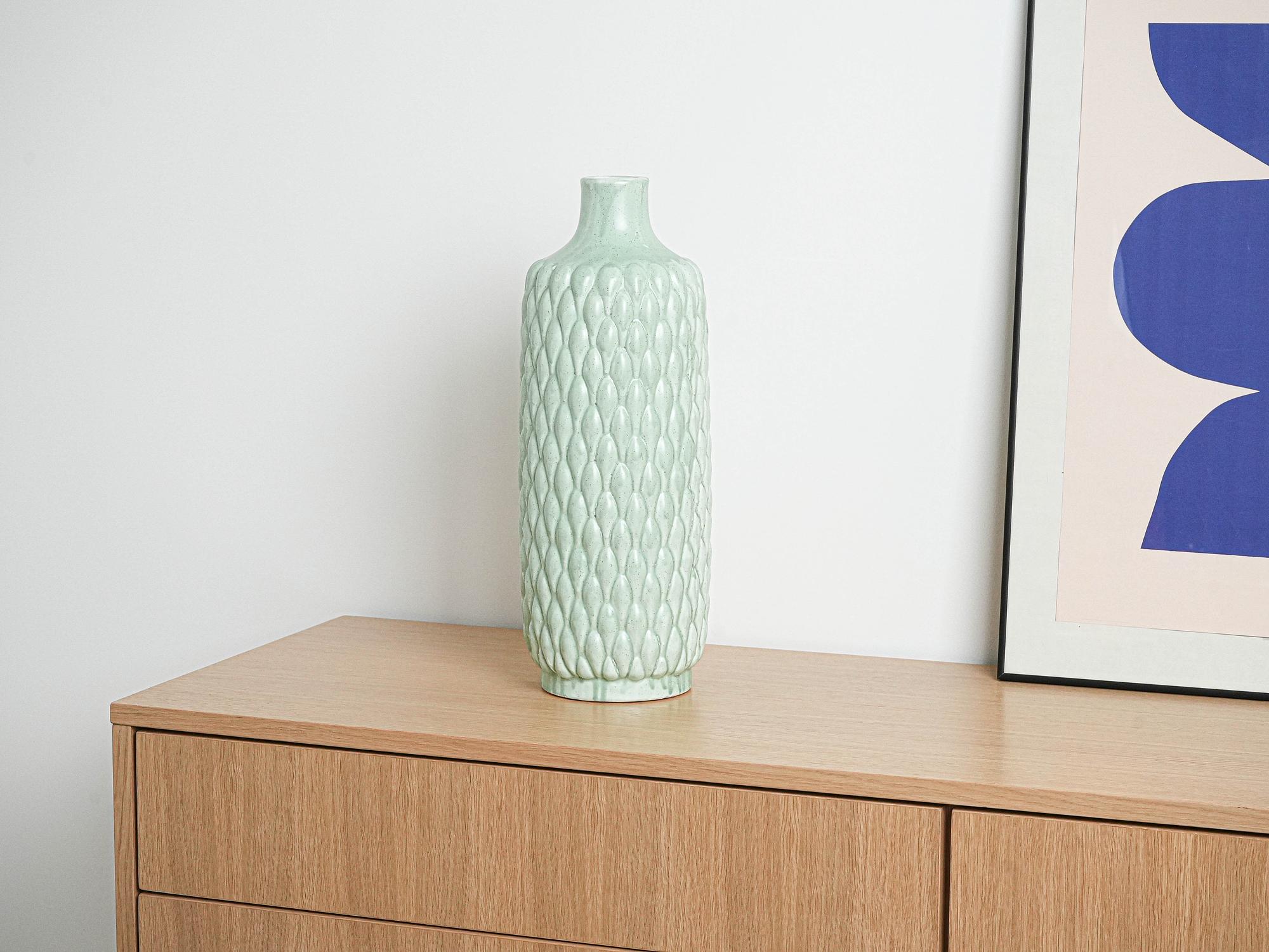 Keramikvase Mintgrün 1960er Jahre 1