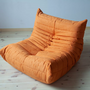 Togo Sessel und Ottoman Set Textil Orange 1