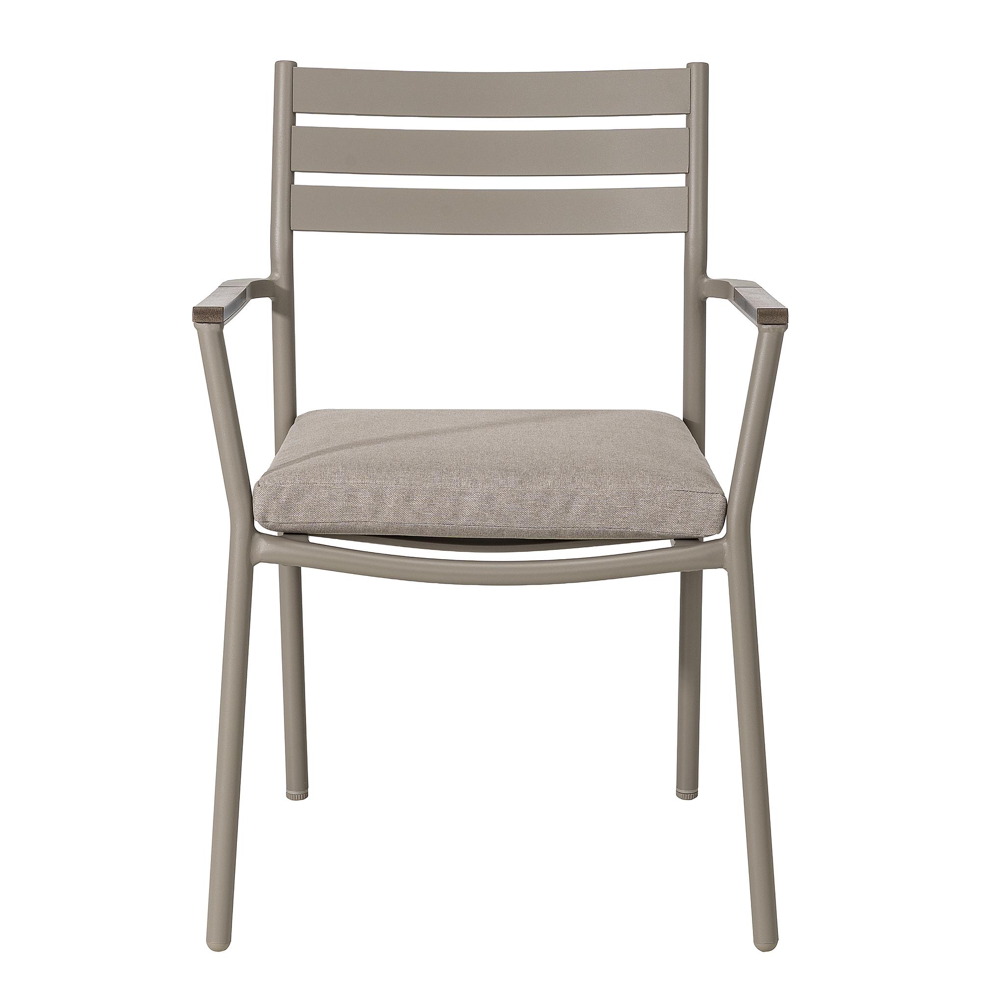 Gartenstuhl Evins 2er Set Aluminium Grau 3