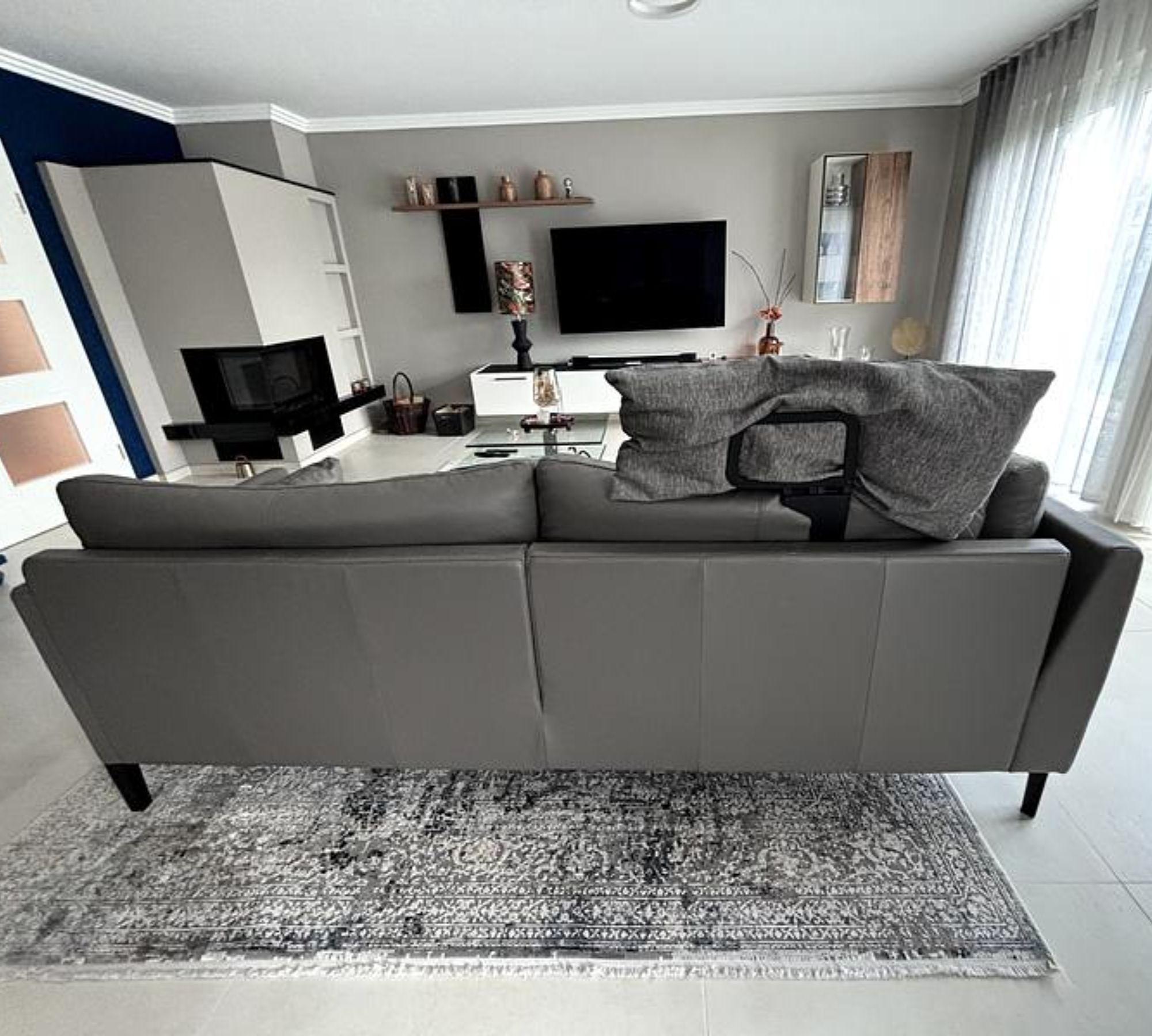 Sofa Récamiere Links Leder Taupe 4