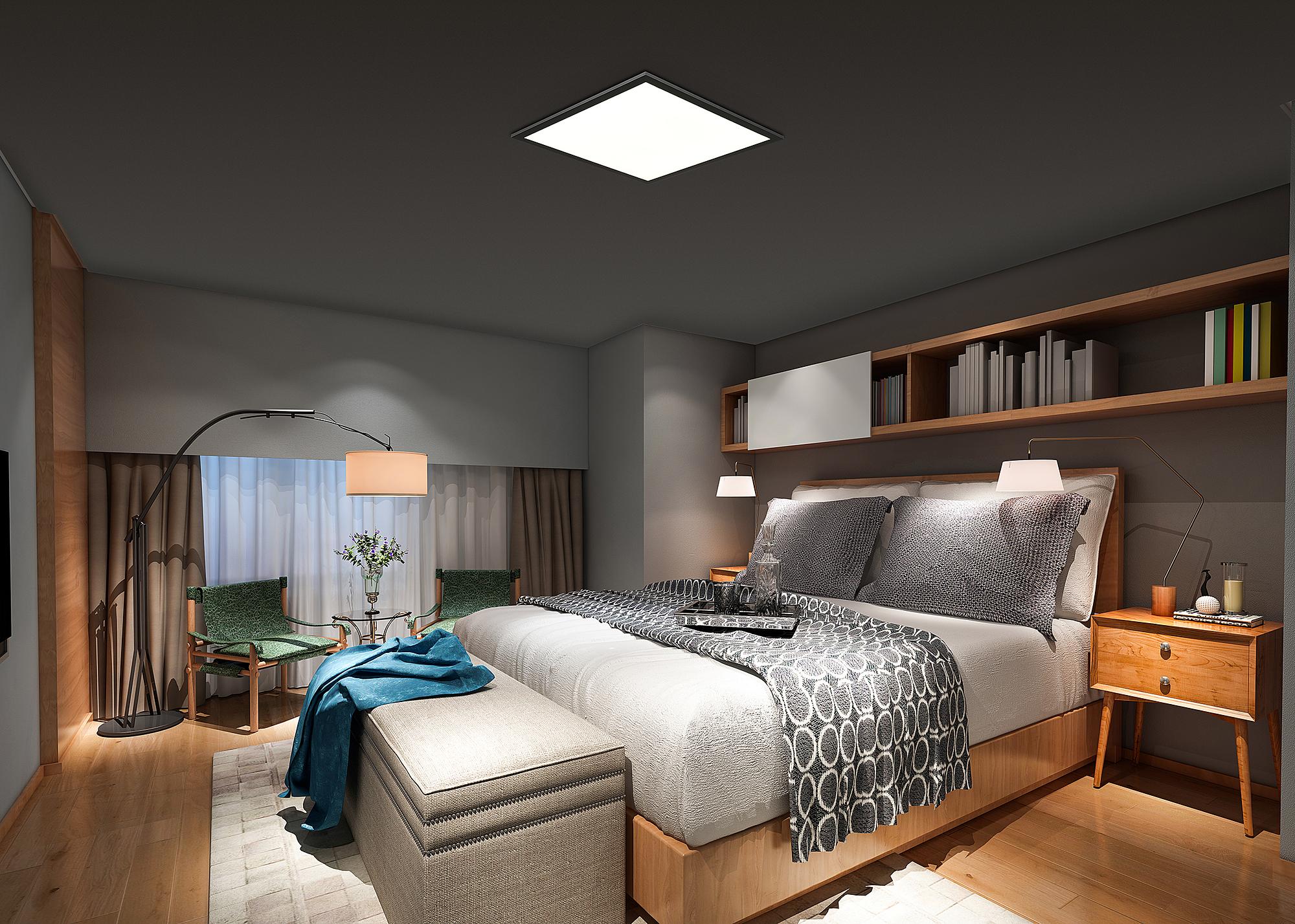 LED Deckenleuchte Flight Aluminium Schwarz 45x45cm 2