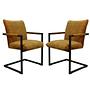 2x Boston Esszimmerstuhl Textil Metall Braun 0