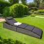 Sonnenliege Klappbar Polyrattan Grau 0