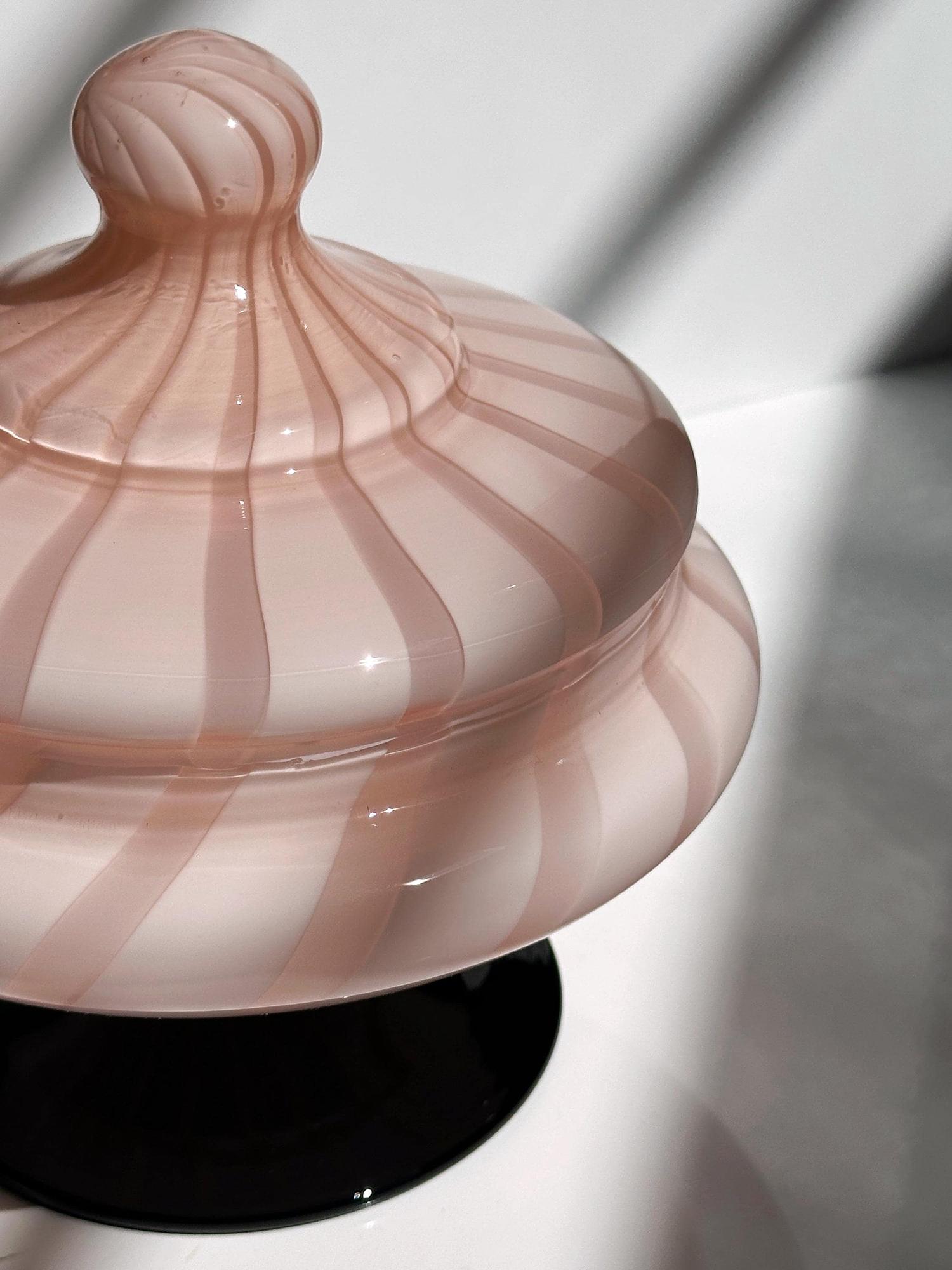 Vintage lidded jar milk glass 1950s 1