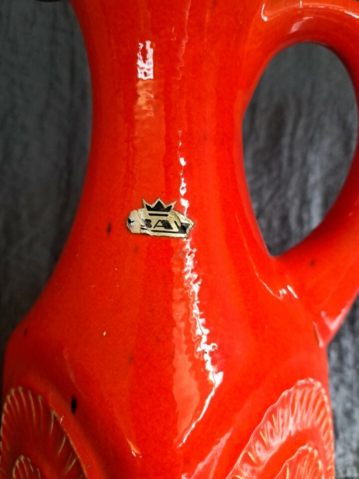 Vintage Bay Vase Keramik Orange 1