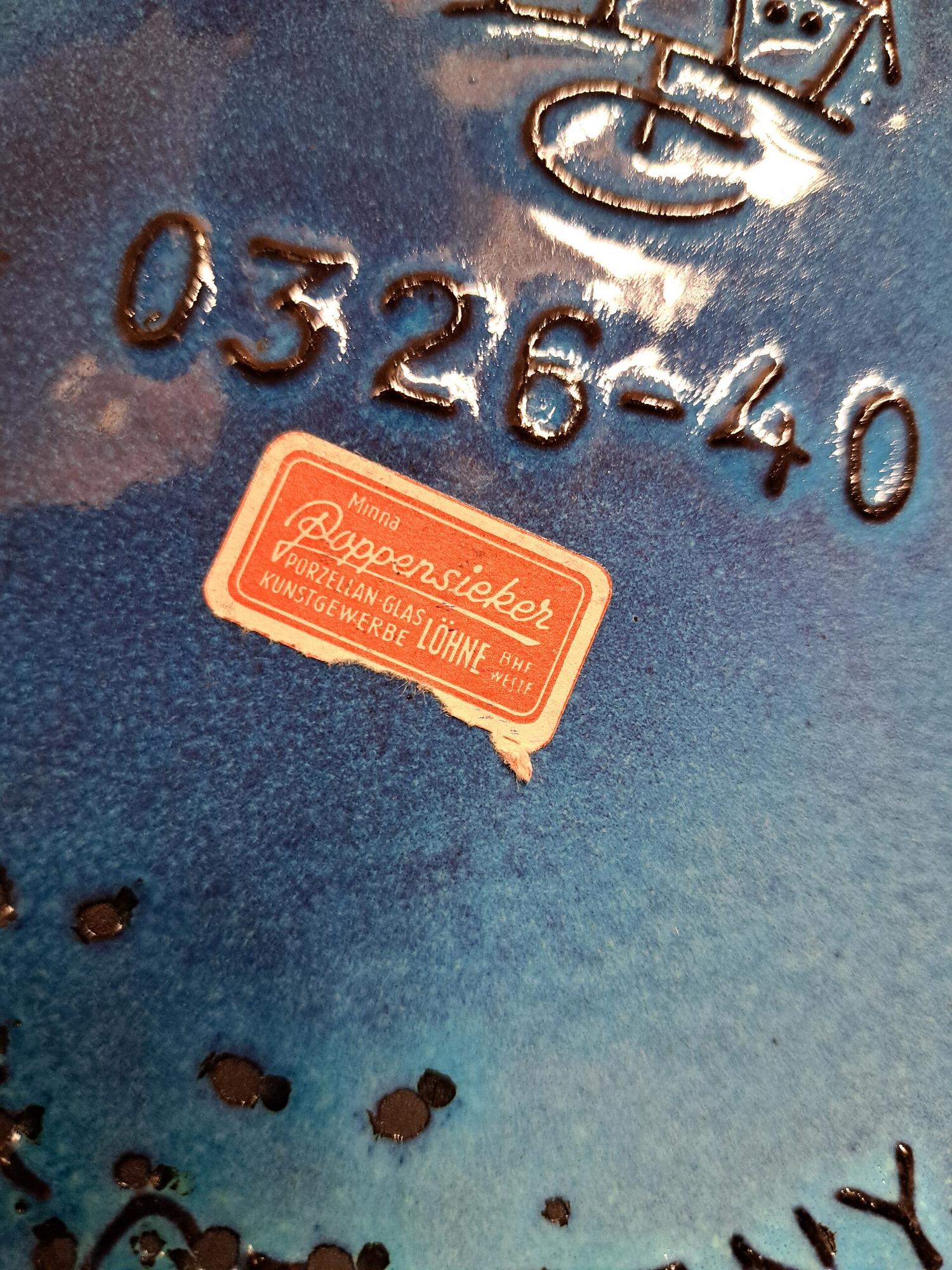 Vintage Vase Ceramic Blue 4