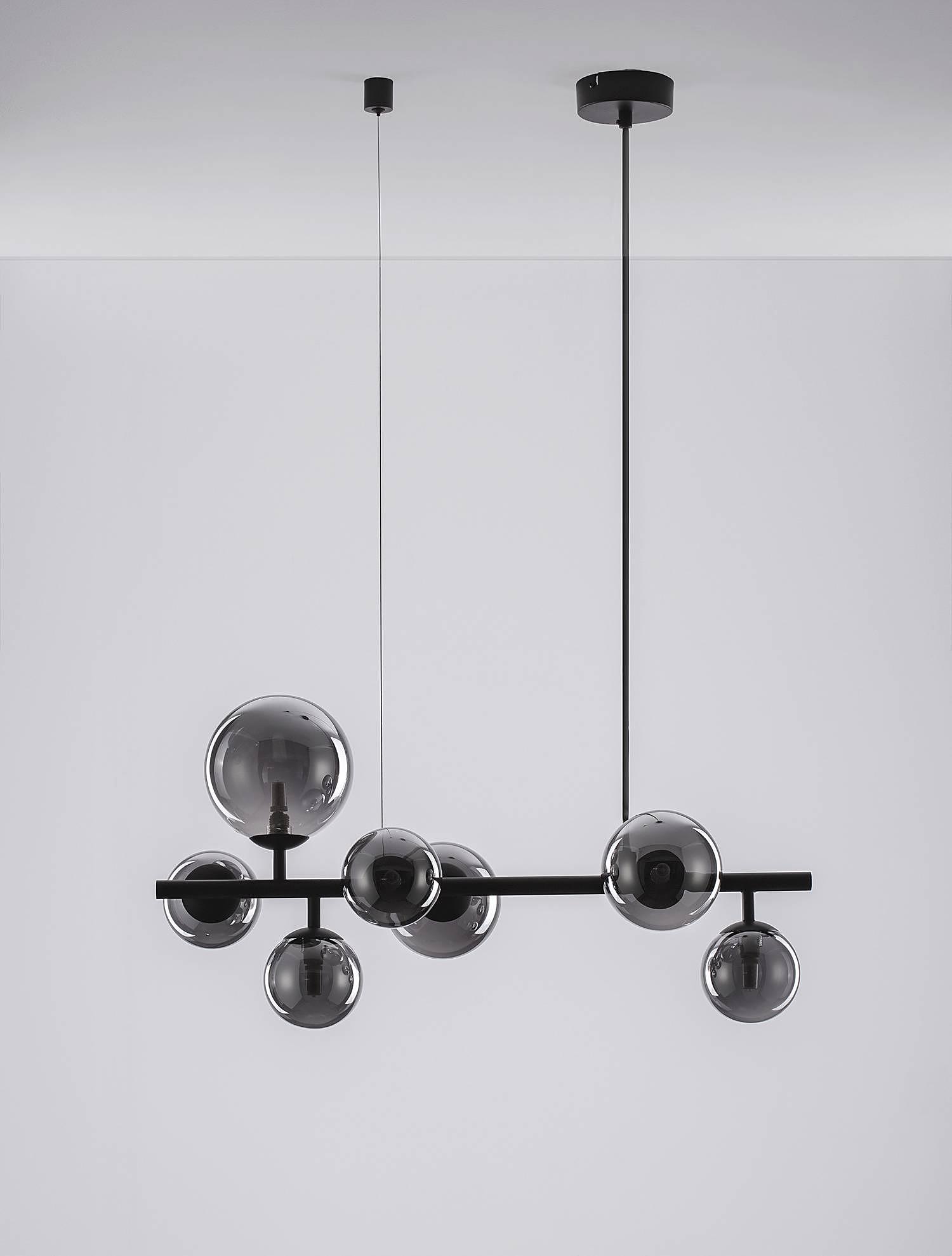 Odillia Typ C Pendelleuchte Rauchglas Aluminium 7-flammig 2