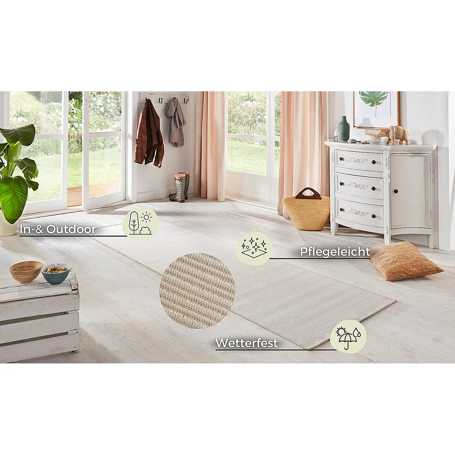 Nature In-/Outdoorteppich Creme 4