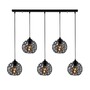 Pendant lamp with 5 elements Black metal 1