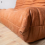 Togo Sofa 3-Seater Pull-Up Leather Peach Brown 6