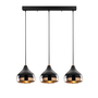 Pendant light 3 elements Adjustable height Black Gold 4