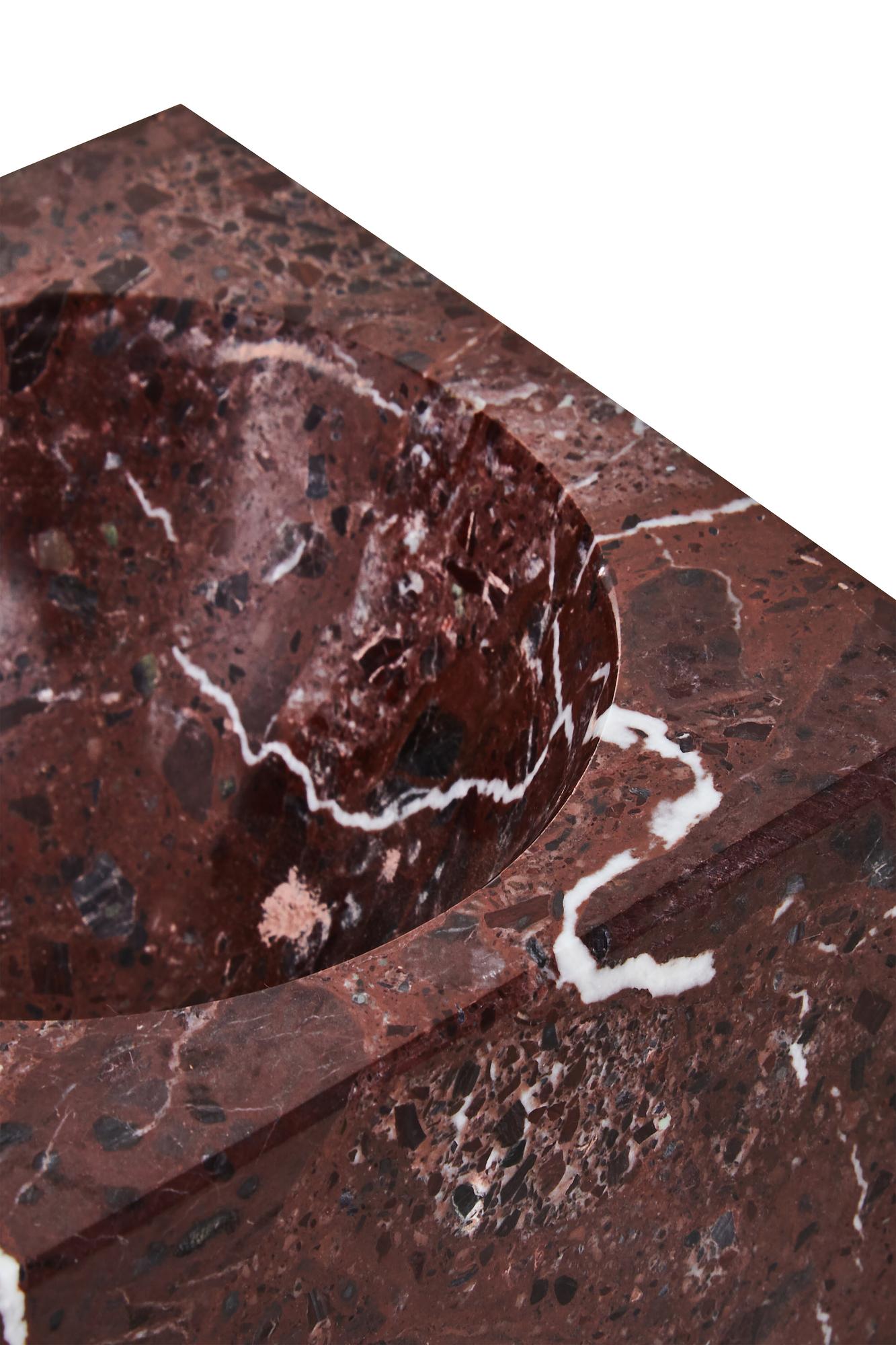 Salmo Square Red Marble Bowl
 3