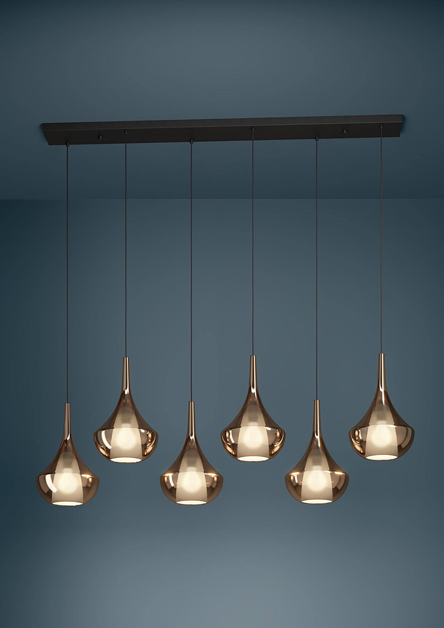 Pendant light Almoster Type B 6-Light Steel Black Copper 4