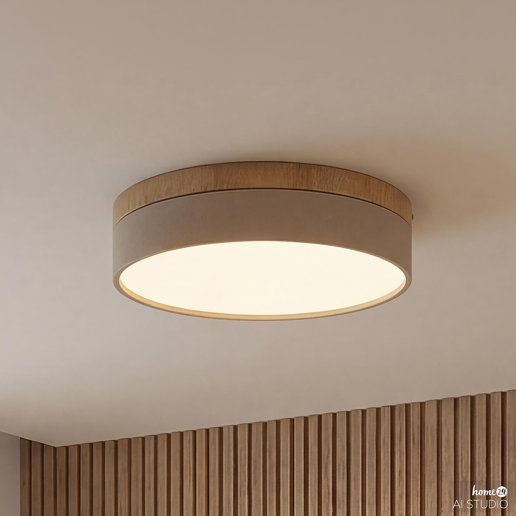 Deckenleuchte Teneo 1-Flammig Eisen Beige 0