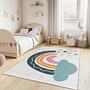 Regenbogen und Wolken Kinderteppich Mehrfarbig 100x250 cm 2