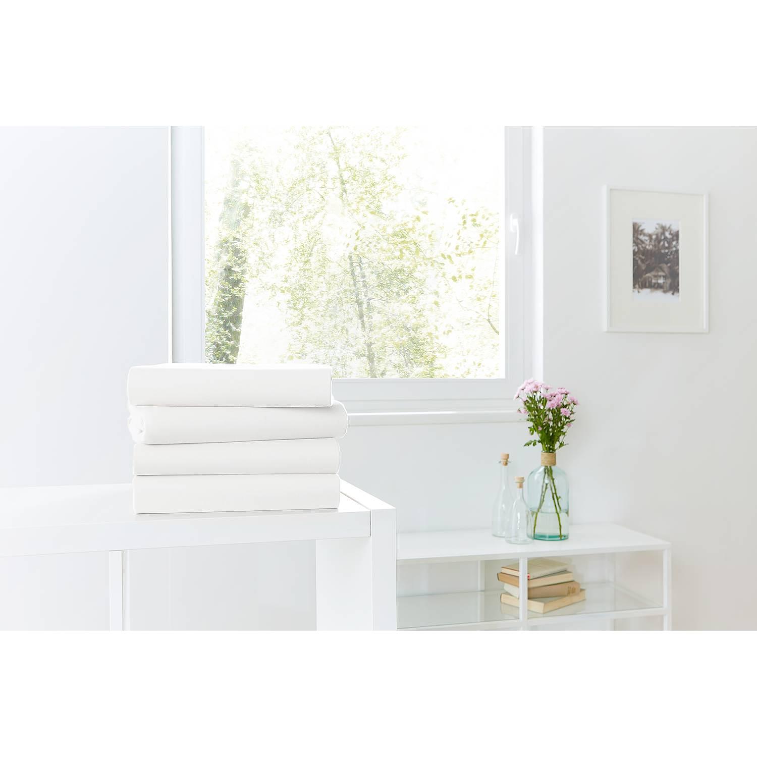 Mako-Feinjersey-Spannbetttuch Rioux Weiß 140-160 x 200 cm 3