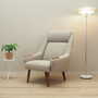 Vintage armchair Teak wood Textile Beige 1960s 2