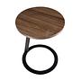 Round corner table walnut and black steel 2115 6