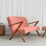 Retrostar 2er Sofa Velvet Line Nussbaum Beizung Rosa 0